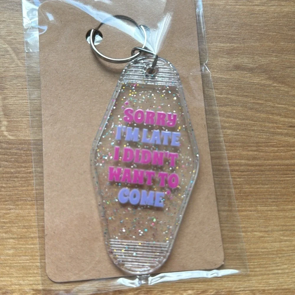Funny Snarky Motel Keychains Retro‎ Vintage Style Key Tags Assorted Sayings